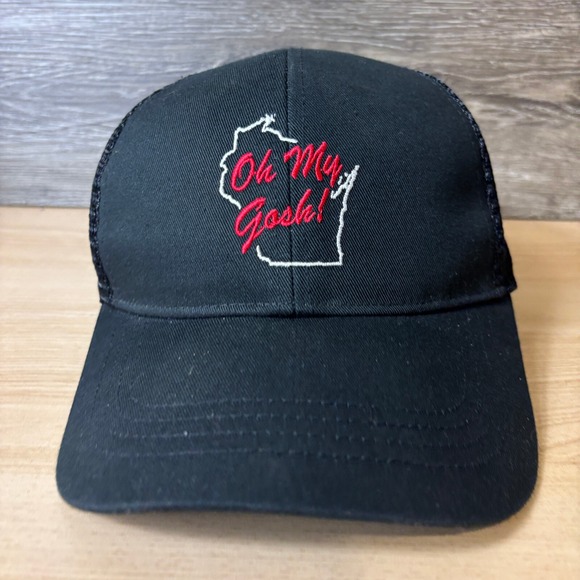 Wisconsin Hat Cap Snap Back Black Oh My Gosh Funny Adjustable - Picture 2 of 9